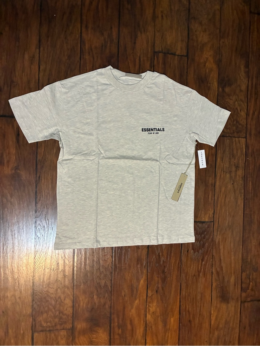 Essentials Men’s Light Oatmeal Logo Tee - Short Sleeve